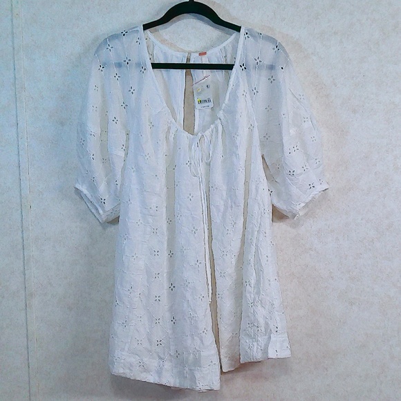 Free People Pants - NWT Free People Bop Around Mini Romper,Clean Ivory/White Eyelet,Lining,SzSmall